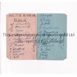 PRESTON NORTH END 1934/5 AUTOGRAPHS Two album pages signed by 26 players. Generally good