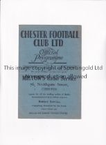 CHESTER V STOKE CITY 1947 FA CUP Programme for the tie at Chester 25/1/1947, slightly creased.