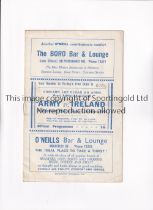 REPUBLIC OF IRELAND V REPUBLIC OF IRELAND ARMY 1944 Programme for the match in Dublin 23/4/1944,