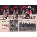 MANCHESTER UNITED 1954/5 Complete set of 22 home programmes, numbers 1-22 including 21 X League