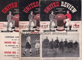 MANCHESTER UNITED 1954/5 Complete set of 22 home programmes, numbers 1-22 including 21 X League