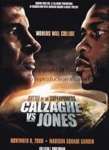 JOE CALZAGHE V ROY JONES JR. On site programme for the fight on 8/11/2008 at Madison Square Gardens.