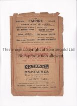 1922 ST ALBANS V DULWICH HAMLET Programme for the game at St Albans in November 1922. Professional