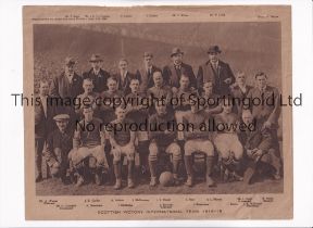 SCOTLAND 1918-19 A sepia 10" X 8" team group and officials which was a supplement with All Sports