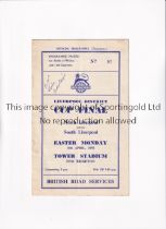 1952 LIVERPOOL DISTRICT CUP FINAL AT NEW BRIGHTON F.C. / ARTHUR CAIGER AUTOGRAPH Programme for North