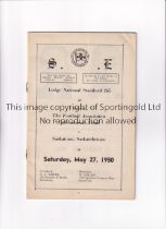 F.A. TOUR OF CANADA 1950 Programme for the match v Saskatchewan 27/5/1950 in Saskatoon. Good