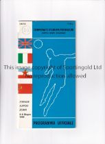 1968 EUROPEAN CHAMPIONSHIP Programme for the Semi-Finals and Final including England, Italy,
