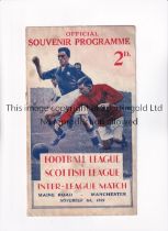 FOOTBALL LEAGUE V SCOTTISH LEAGUE 1932 AT MANCHESTER CITY F.C. Programme for the match on 9/11/1932,