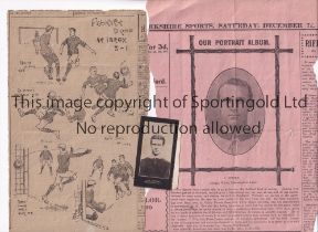 JIMMY SPIERS A small miscellany relating to Speirs, newspaper cartoon including Speirs scoring for