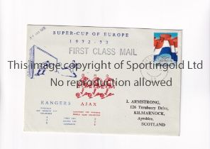 EUROPEAN SUPER CUP 1973 First Day Cover for Rangers v Ajax 24/1/1973. Good