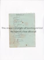 PLYMOUTH ARGYLE 1935/6 AUTOGRAPHS An album sheet signed by 12 players including Roberts, Sloan,