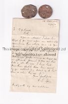 JAMES SPEIRS / WORLD WAR I IDENTITY DISCS A letter 19/4/1920 from the Cameron Highlanders to Speirs'