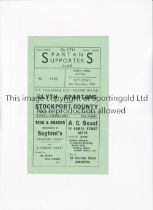 BLYTH SPARTANS V STOCKPORT COUNTY 1958 F.A. CUP Programme for the tie at Blyth 6/12/1958. Good