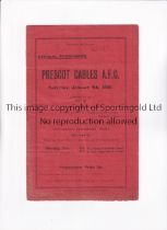 PRESCOT CABLES V GREAT HARWOOD 1930 Programme for the Lancashire Combination match at Prescot 4/1/