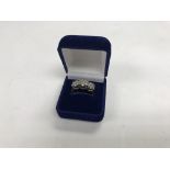 A 1 ct diamond , 9ct white gold cluster ring