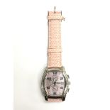 A ladies diamond set chronograph watch.