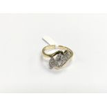 A 14ct gold triple crossover ring, approx 2.7g and