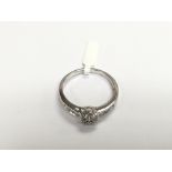 A 9ct white gold multi diamond ring, approx size R