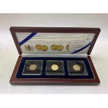3 x half sovereign coins in case