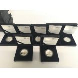 7 x 2020 1oz silver proof James Bond coins all wit