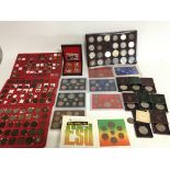 A collection of assorted coinage including coin se