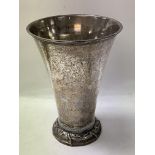 A large Austrian silver fluted vase stamped C.G Ha