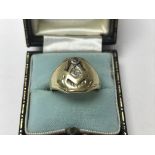 A 14ct gold and diamond Masonic signet ring. (R) a