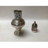 Hallmarked silver sugar caster.