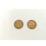 Two gold half sovereigns. 1903 and 1911