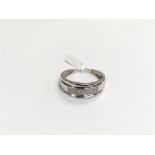 A white gold pave set diamond ring, approx 2.8g an