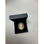 9 carat gold cameo brooch.