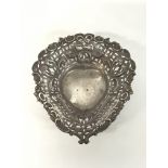 Silver Heart shaped trinket tray- NO RESERVE