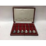 Cased set of hallmarked silver spoons.