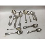 A collection of hallmarked cutlery, including A Pe