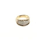 A multi stone ring Size Q And 7.25g total weight.