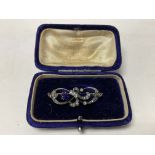 An Edwardian rose cut diamond and blue stone set b