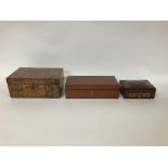 Wooden jewellery boxes including hallmarked silver