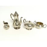 A Victorian four piece silver tea set from 1846 with London hallmarks. 2050g total weight.