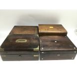 Four late Victorian boxes including a campaign typ