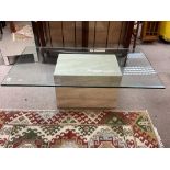 A modern design marble and glass coffee table, 130