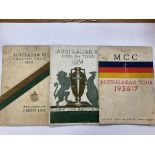 3 c.1930s Australian Cricket open Tour brochures 3