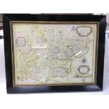 Large antique map of Essex in Ebonised frame by Jo