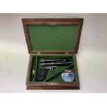 Wembley and Scott .177 air pistol in box with oil