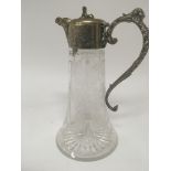 A quality late Victorian claret jug with wheel and