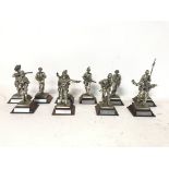 Set of 10 Soldiers through the Ages Pewter Statues