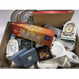 A box of mainly ceramics including Wedgwood jasper
