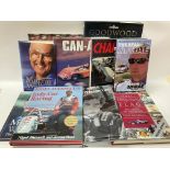 A collection of motor racing related books includi
