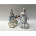 Three porcelain figures (1 Worcester 2 Doulton)