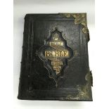 A Victorian brass bound leather bible with illustr
