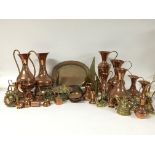 Collection of Copper ornaments including plates, vases. NO RESERVE